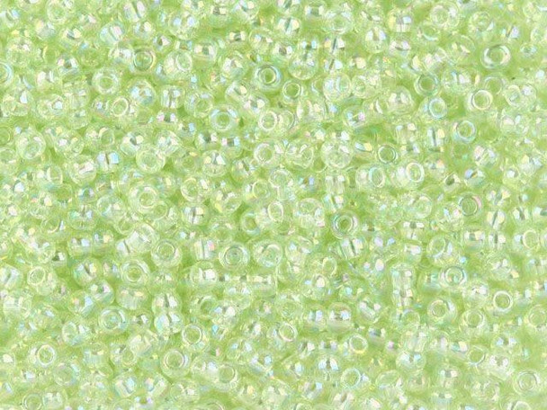 TOHO Glass Seed Bead, Size 11, 2.1mm, Dyed-Rainbow Lemon Mist (Tube)