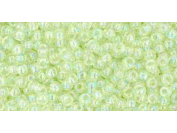 TOHO Glass Seed Bead, Size 11, 2.1mm, Dyed-Rainbow Lemon Mist (Tube)