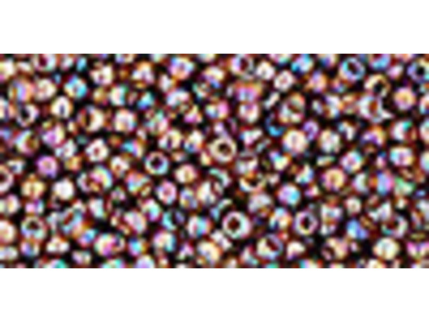 TOHO Glass Seed Bead, Size 11, 2.1mm, Transparent-Rainbow Smoky Topaz (Tube)