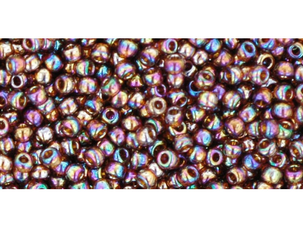 TOHO Glass Seed Bead, Size 11, 2.1mm, Transparent-Rainbow Smoky Topaz (Tube)