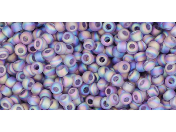 TOHO Glass Seed Bead, Size 11, 2.1mm, Transparent Rainbow Frosted Lt Tanzanite (Tube)