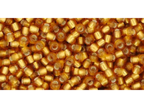 TOHO Glass Seed Bead, Size 11, 2.1mm, Silver-Lined Frosted Dk Topaz (Tube)