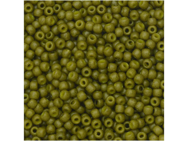 TOHO Glass Seed Bead, Size 11, 2.1mm, Semi Glazed - Olive (Tube)