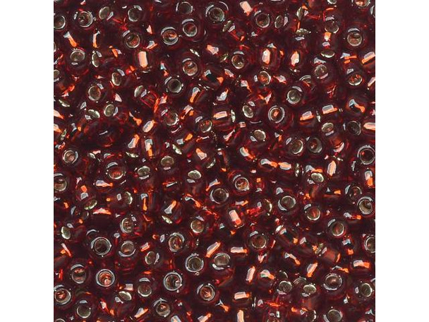 TOHO Glass Seed Bead, Size 11, 2.1mm, Silver-Lined Garnet (Tube)