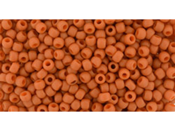 TOHO Glass Seed Bead, Size 11, 2.1mm, Semi Glazed - Orange (Tube)