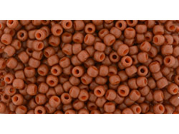TOHO Glass Seed Bead, Size 11, 2.1mm, Semi Glazed - Burnt Orange (Tube)