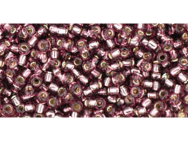 TOHO Glass Seed Bead, Size 11, 2.1mm, Silver-Lined Med Amethyst (Tube)