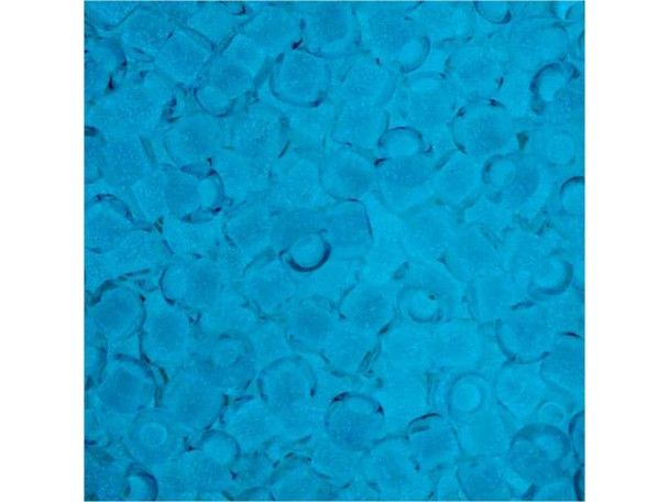 TOHO Glass Seed Bead, Size 11, 2.1mm, Glow In The Dark - Crystal/Bright Blue (Tube)