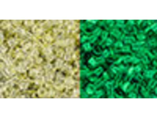 TOHO Glass Seed Bead, Size 11, 2.1mm, Glow In The Dark - Yellow/Bright Green (Tube)