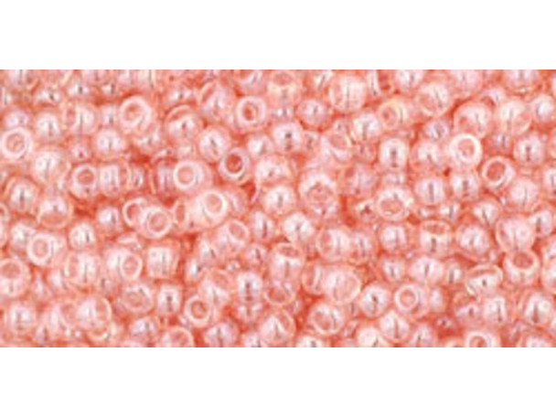 TOHO Glass Seed Bead, Size 11, 2.1mm, Transparent-Lustered Rose (Tube)