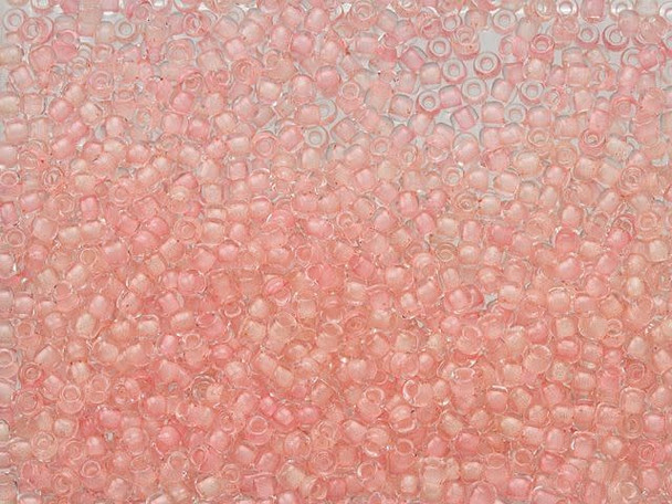 TOHO Glass Seed Bead, Size 11, 2.1mm, Glow In The Dark - Pink/Yellow Green (Tube)