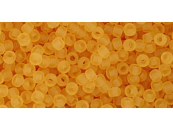 TOHO Glass Seed Bead, Size 11, 2.1mm, Transparent-Frosted Lt Topaz (Tube)
