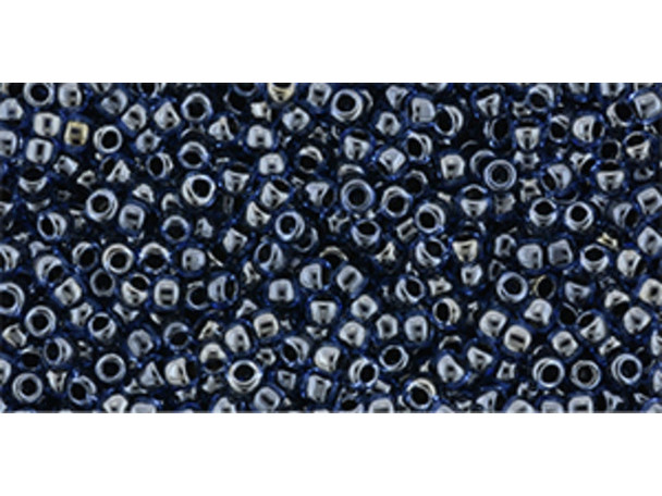 TOHO Glass Seed Bead, Size 11, 2.1mm, Inside-Color/Transparent-Luster - Navy Blue (Tube)