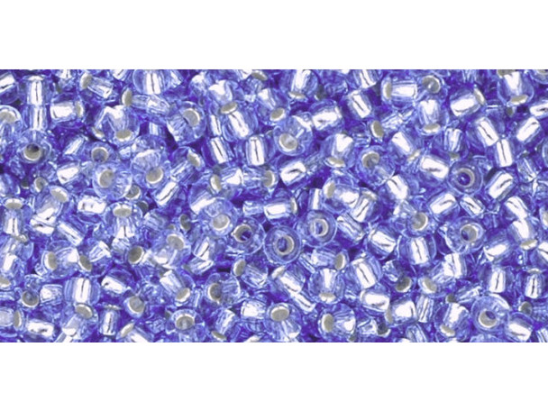 TOHO Glass Seed Bead, Size 11, 2.1mm, Silver-Lined Lt Sapphire (Tube)