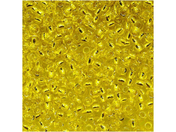 TOHO Glass Seed Bead, Size 11, 2.1mm, Silver-Lined Lemon (Tube)
