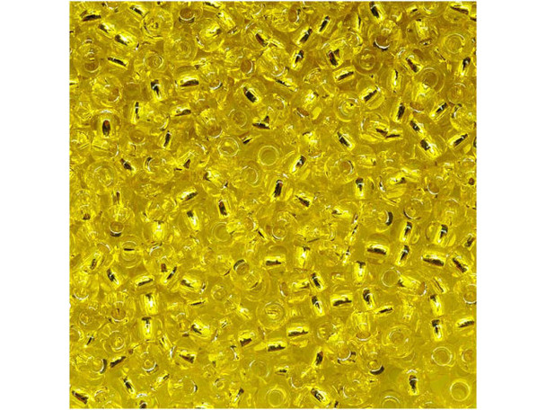 TOHO Glass Seed Bead, Size 11, 2.1mm, Silver-Lined Lemon (Tube)