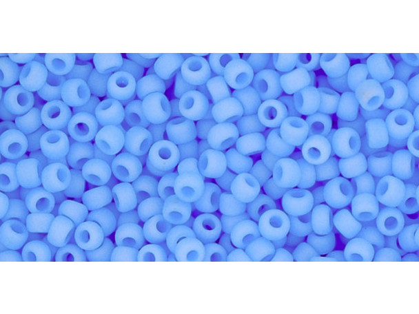 TOHO Glass Seed Bead, Size 11, 2.1mm, Opaque-Frosted Blue Turquoise (Tube)