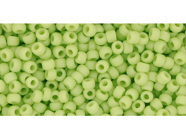 TOHO Glass Seed Bead, Size 11, 2.1mm, Opaque-Frosted Sour Apple (Tube)