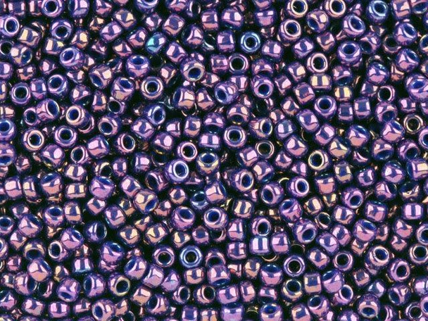 TOHO Glass Seed Bead, Size 11, 2.1mm, Higher-Metallic Grape (Tube)