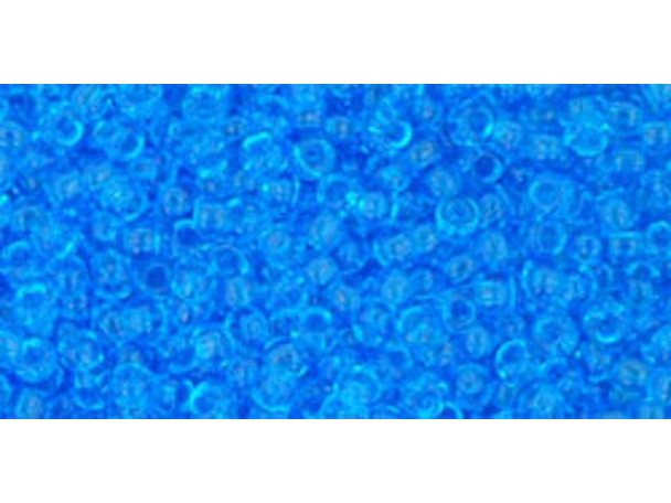 TOHO Glass Seed Bead, Size 11, 2.1mm, Transparent Dk Aquamarine (Tube)
