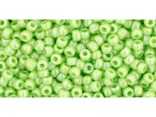 TOHO Glass Seed Bead, Size 11, 2.1mm, Opaque-Rainbow Sour Apple (Tube)