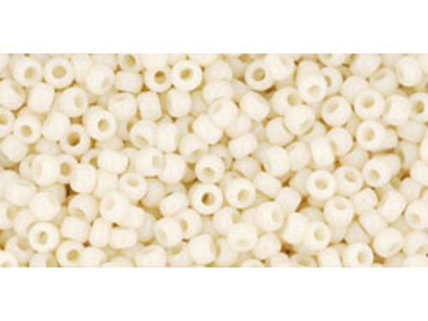 TOHO Glass Seed Bead, Size 11, 2.1mm, Opaque Lt Beige (Tube)