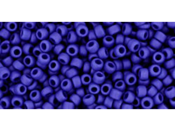 TOHO Glass Seed Bead, Size 11, 2.1mm, Opaque-Frosted Navy Blue (Tube)