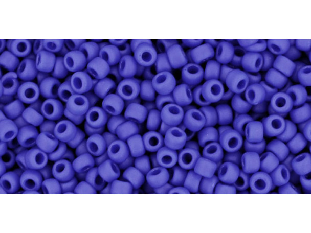 TOHO Glass Seed Bead, Size 11, 2.1mm, Opaque-Frosted Navy Blue (Tube)