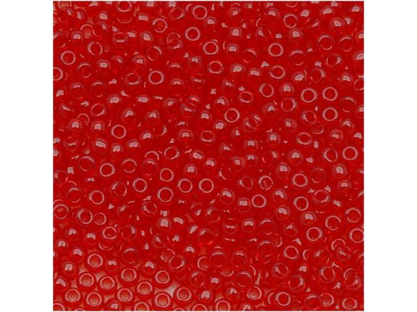 TOHO Glass Seed Bead, Size 11, 2.1mm, Transparent Siam Ruby (Tube)