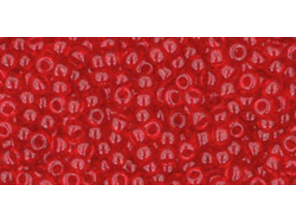 TOHO Glass Seed Bead, Size 11, 2.1mm, Transparent Siam Ruby (Tube)