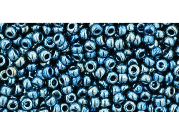 TOHO Glass Seed Bead, Size 11, 2.1mm, Galvanized Peacock Blue (Tube)