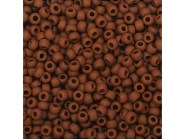TOHO Glass Seed Bead, Size 11, 2.1mm, Opaque-Frosted Terra Cotta (Tube)