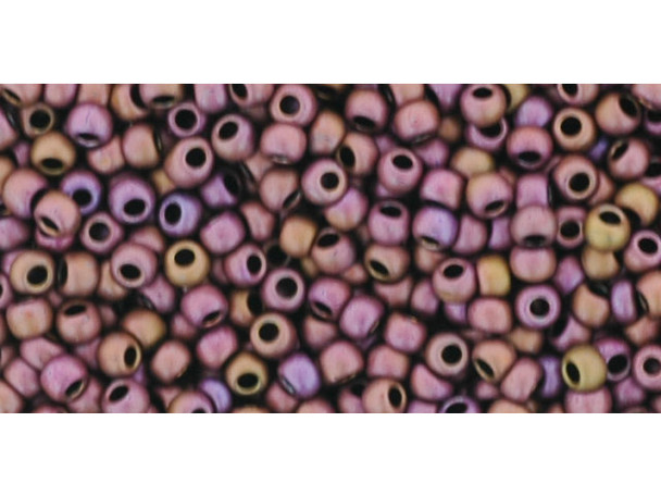 TOHO Glass Seed Bead, Size 11, 2.1mm, Matte-Color Mauve Mocha (Tube)