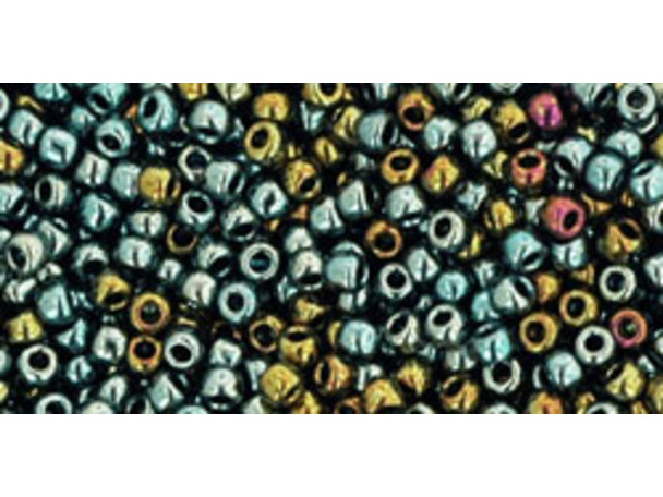 TOHO Glass Seed Bead, Size 11, 2.1mm, Galvanized Blue Gold (Tube)