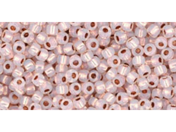 TOHO Glass Seed Bead, Size 11, 2.1mm, Copper-Lined Alabaster (Tube)