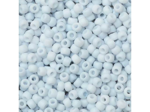 TOHO Glass Seed Bead, Size 11, 2.1mm, Opaque-Pastel-Frosted Lt Gray (Tube)