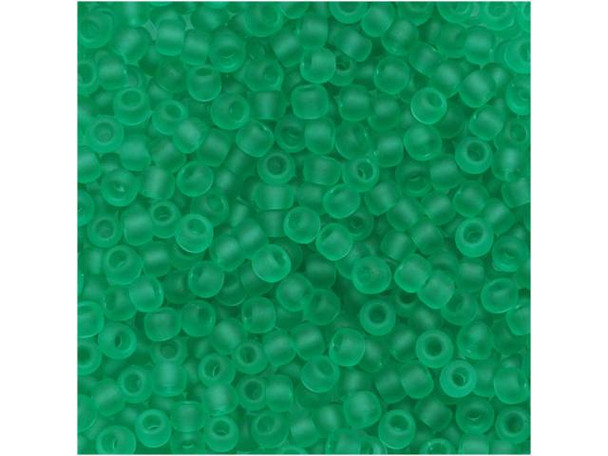 TOHO Glass Seed Bead, Size 11, 2.1mm, Transparent-Frosted Dk Peridot (Tube)