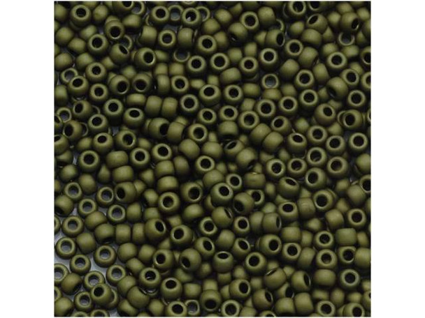 TOHO Glass Seed Bead, Size 11, 2.1mm, Matte-Color Dk Olive (Tube)