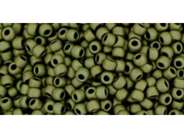 TOHO Glass Seed Bead, Size 11, 2.1mm, Matte-Color Dk Olive (Tube)