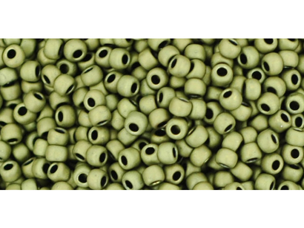 TOHO Glass Seed Bead, Size 11, 2.1mm, Matte-Color Dk Olive (Tube)
