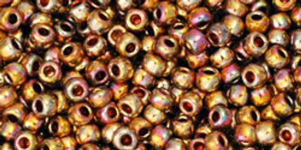 TOHO Glass Seed Bead, Size 11, 2.1mm, Galvanized Midas Gold (tube)