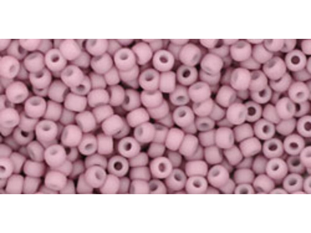 TOHO Glass Seed Bead, Size 11, 2.1mm, Opaque-Pastel-Frosted Lt Lilac (Tube)