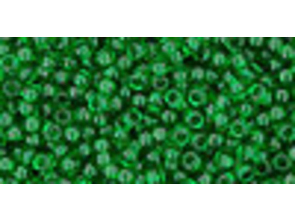 TOHO Glass Seed Bead, Size 11, 2.1mm, Transparent Grass Green (Tube)