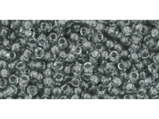 TOHO Glass Seed Bead, Size 11, 2.1mm, Transparent Black Diamond (Tube)