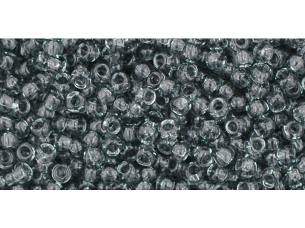 TOHO Glass Seed Bead, Size 11, 2.1mm, Transparent Black Diamond (Tube)
