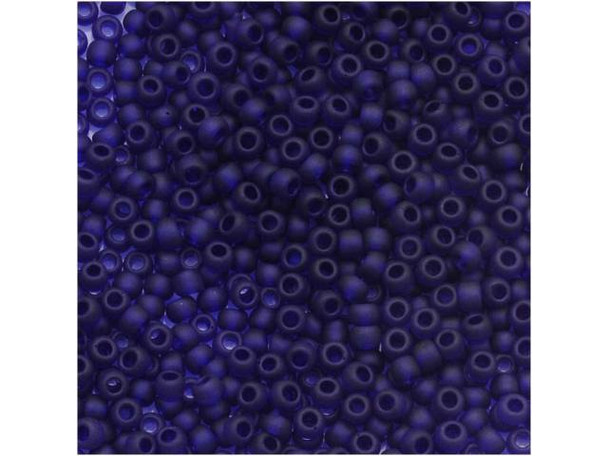 TOHO Glass Seed Bead, Size 11, 2.1mm, Transparent-Frosted Cobalt (Tube)