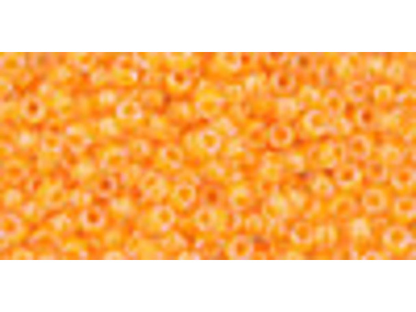 TOHO Glass Seed Bead, Size 11, 2.1mm, Luminous Neon Tangerine (Tube)