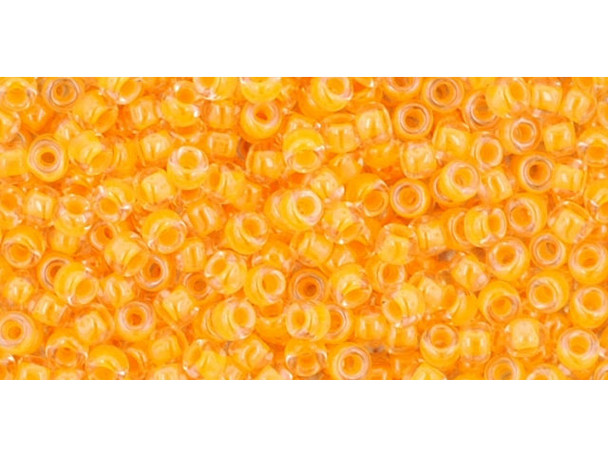 TOHO Glass Seed Bead, Size 11, 2.1mm, Luminous Neon Tangerine (Tube)