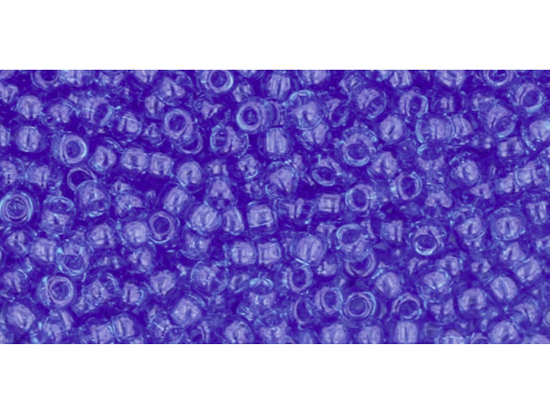 TOHO Glass Seed Bead, Size 11, 2.1mm, Transparent Sapphire (Tube)