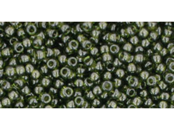 TOHO Glass Seed Bead, Size 11, 2.1mm, Transparent Olivine (Tube)